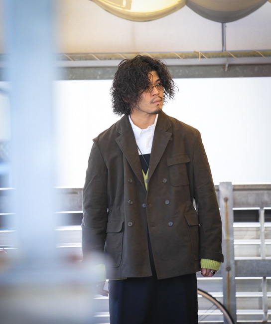 ENGINEERED GARMENTS 別注Reefer Jacket [Olive(Cotton Moleskin)]