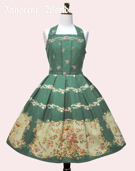 Printed Rose Gobelin Halterneck JSK by Innocent World