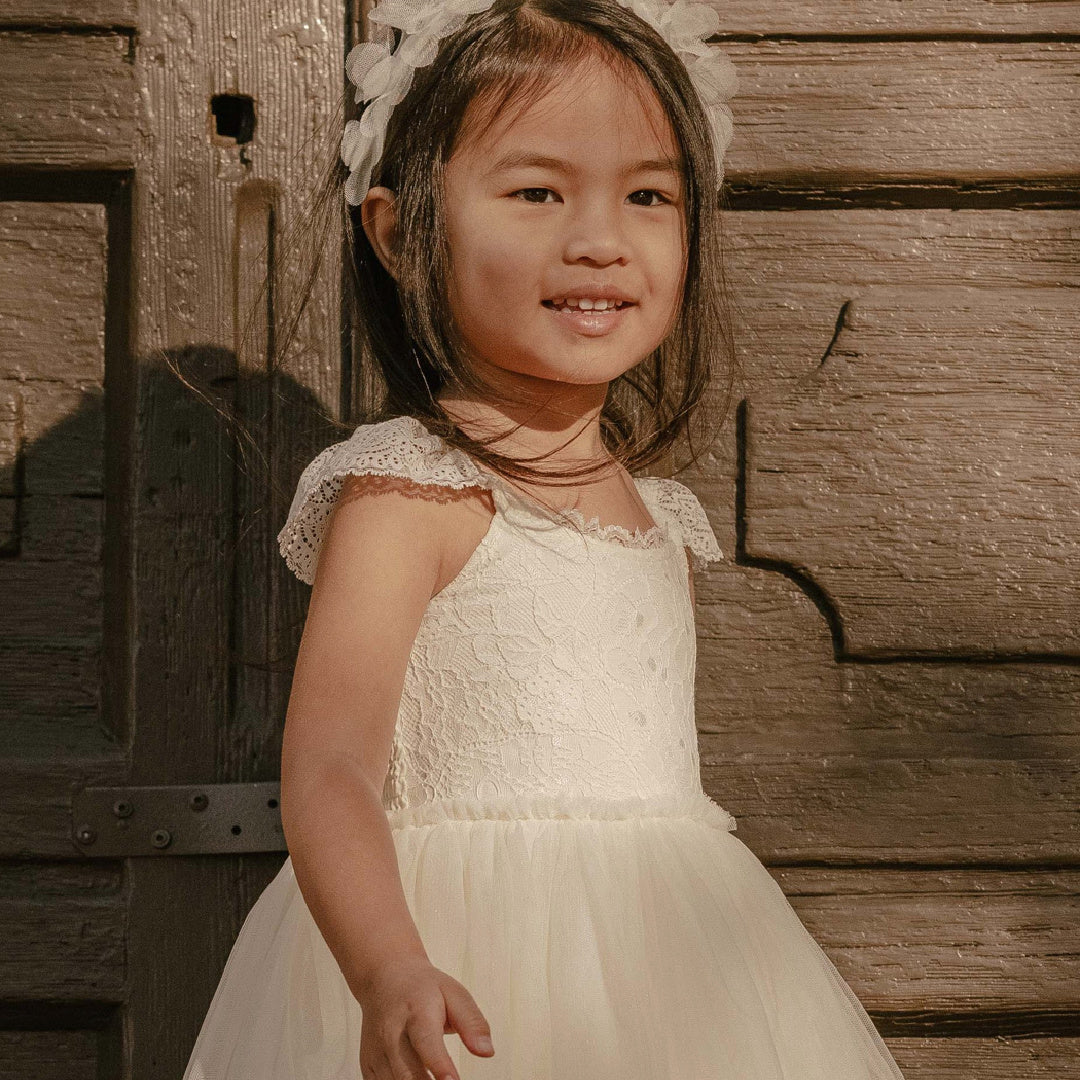 NORALEE CAMILLA DRESS - IVORY - Lollypop Lane Kidswear