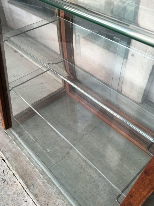 1940'S 50'S 木製枠 全面ガラス ショーケース 展示ケース ディスプレイ