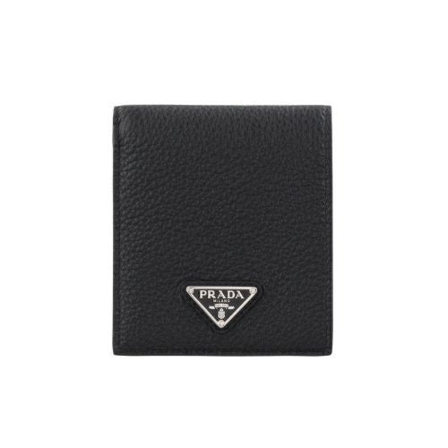 プラダ 二つ折り財布 メンズ SAFFIANO TRIANGOLO ブラック PRADA