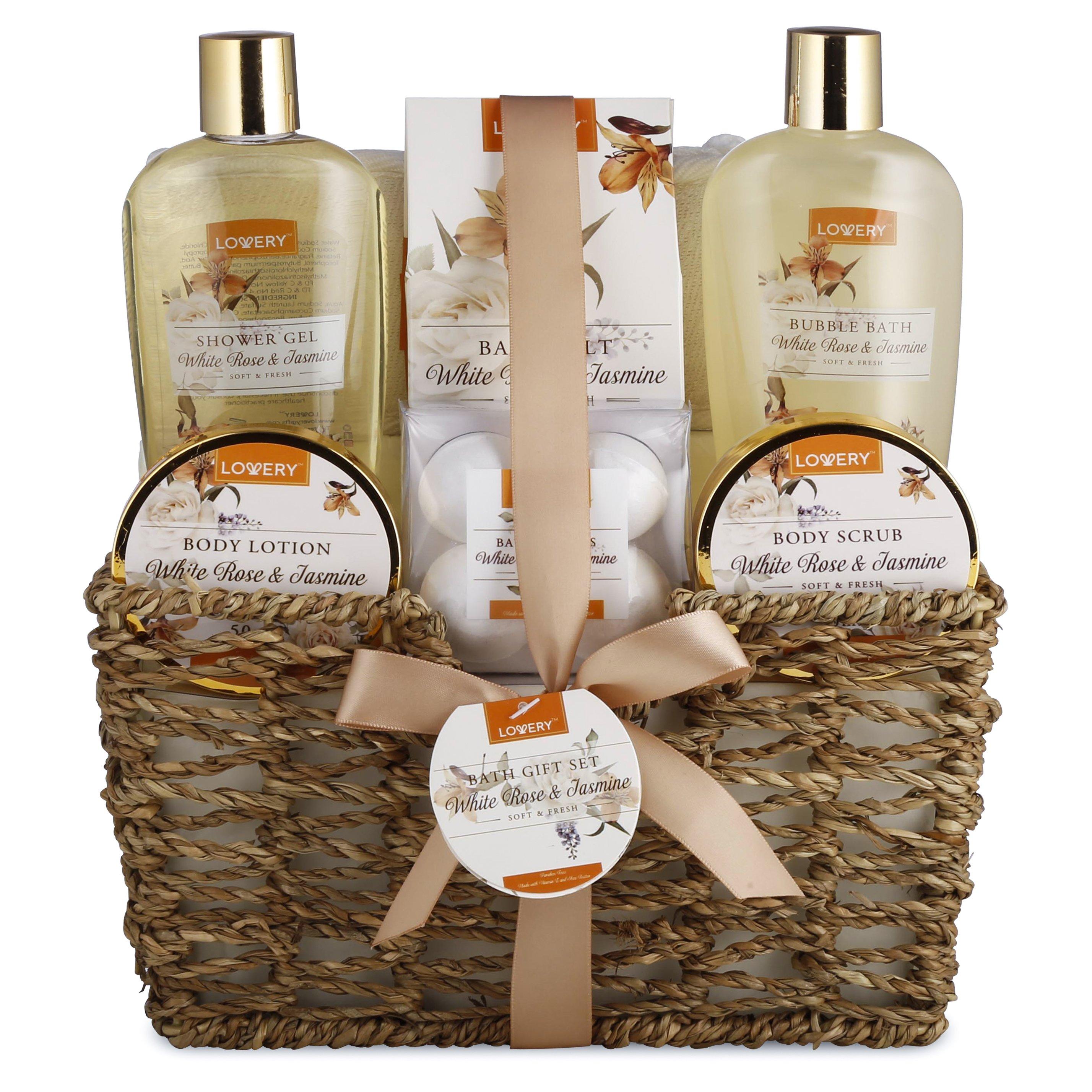 White Rose & Jasmine Home Bath Set - 11Pc Body Care Kit – Lovery