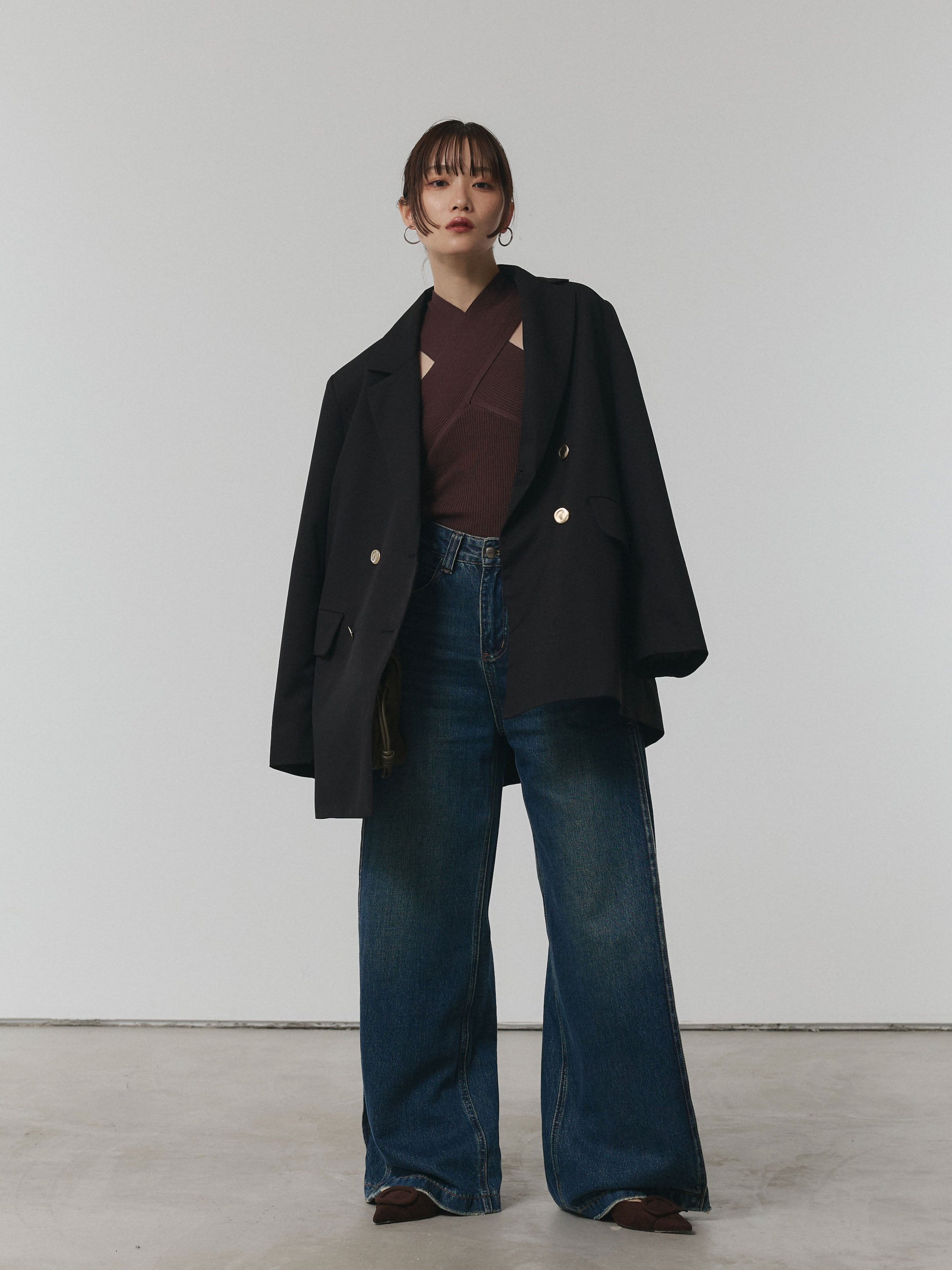 予約]サイドタックヴィンテージワイドデニム/ブルー – Lumier