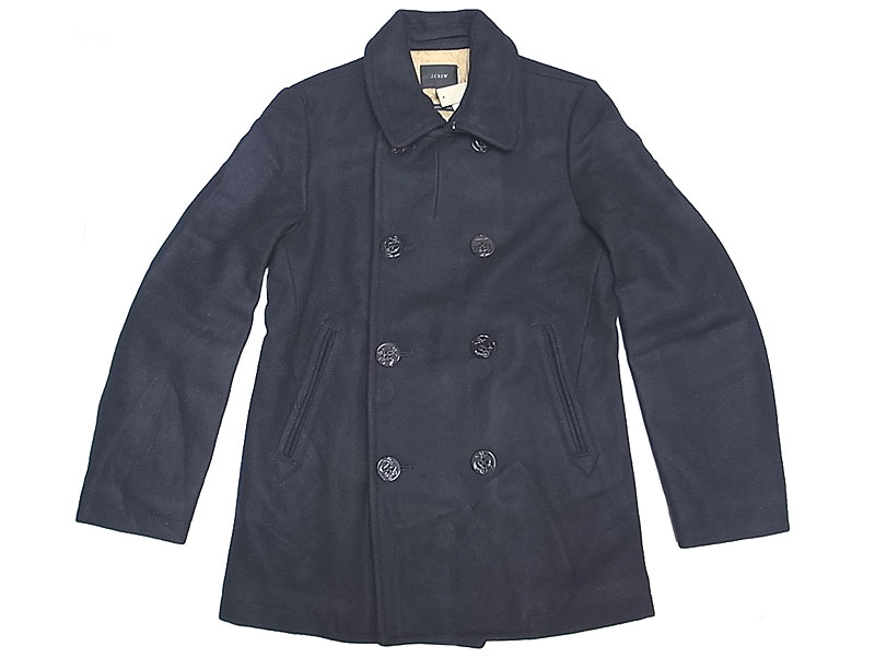 J.CREW BAYSWATER PEACOAT ジェイ・クルー メルトン 紺 USN ピーコート