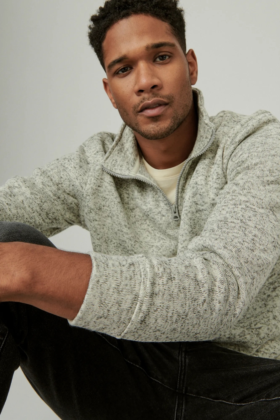 LOS FELIZ FLEECE HALF ZIP MOCK NECK | Lucky Brand