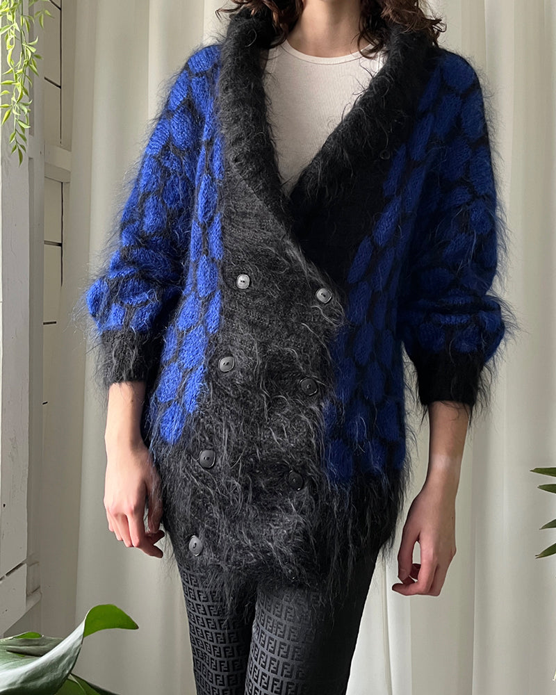 90s Shaggy Mohair Cardigan | S-XL - Lucky Vintage