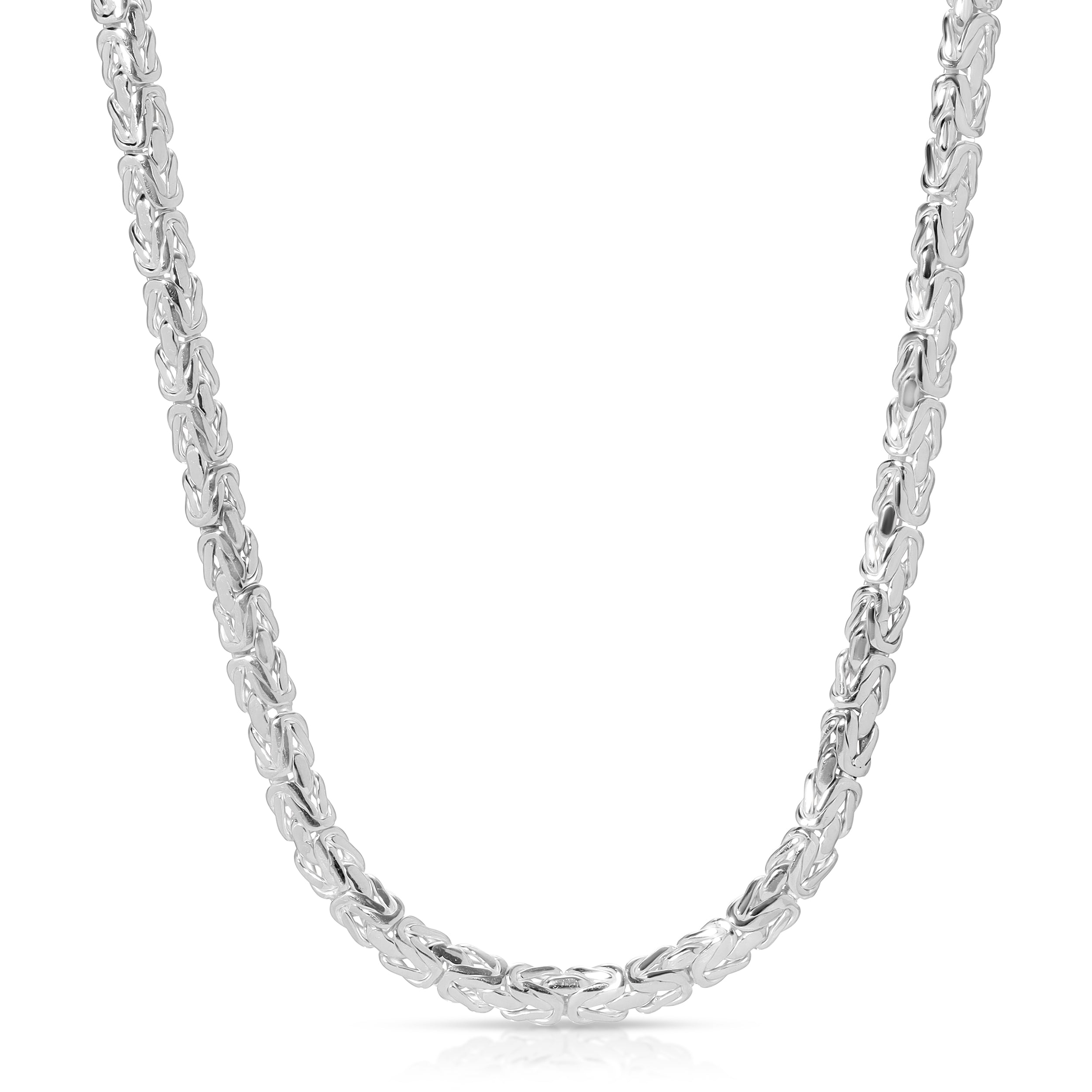 8.7mm Oval Byzantine Chain Sterling Silver - Luke Zion Jewelry – LZJ