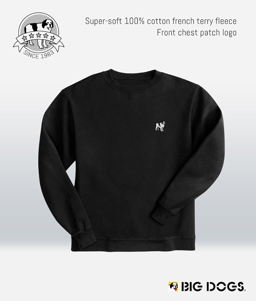 Big Dogs Brand French Terry Crew for Men | Big and Tall