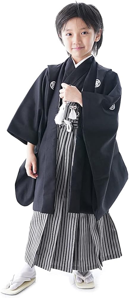 Amazon | [京都瑠璃雛菊] 七五三 着物 5歳 フルセット 男の子 袴 黒