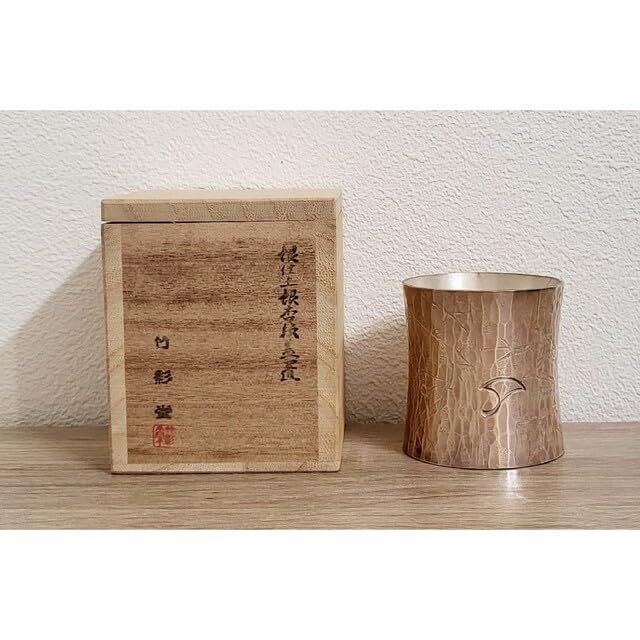 P07245 竹影堂 銀仕上 銀杏文 蓋置 茶道具 共箱 2026年最新