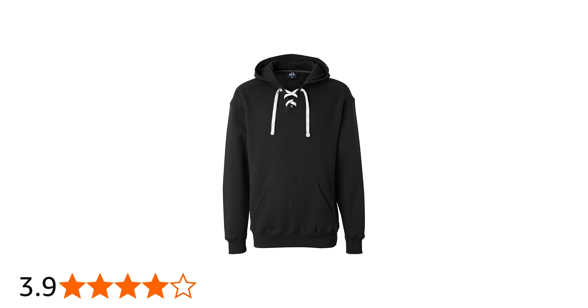 J. America Men's Sports Lace Up Hoodie Sweatshirt, Black, X-Large