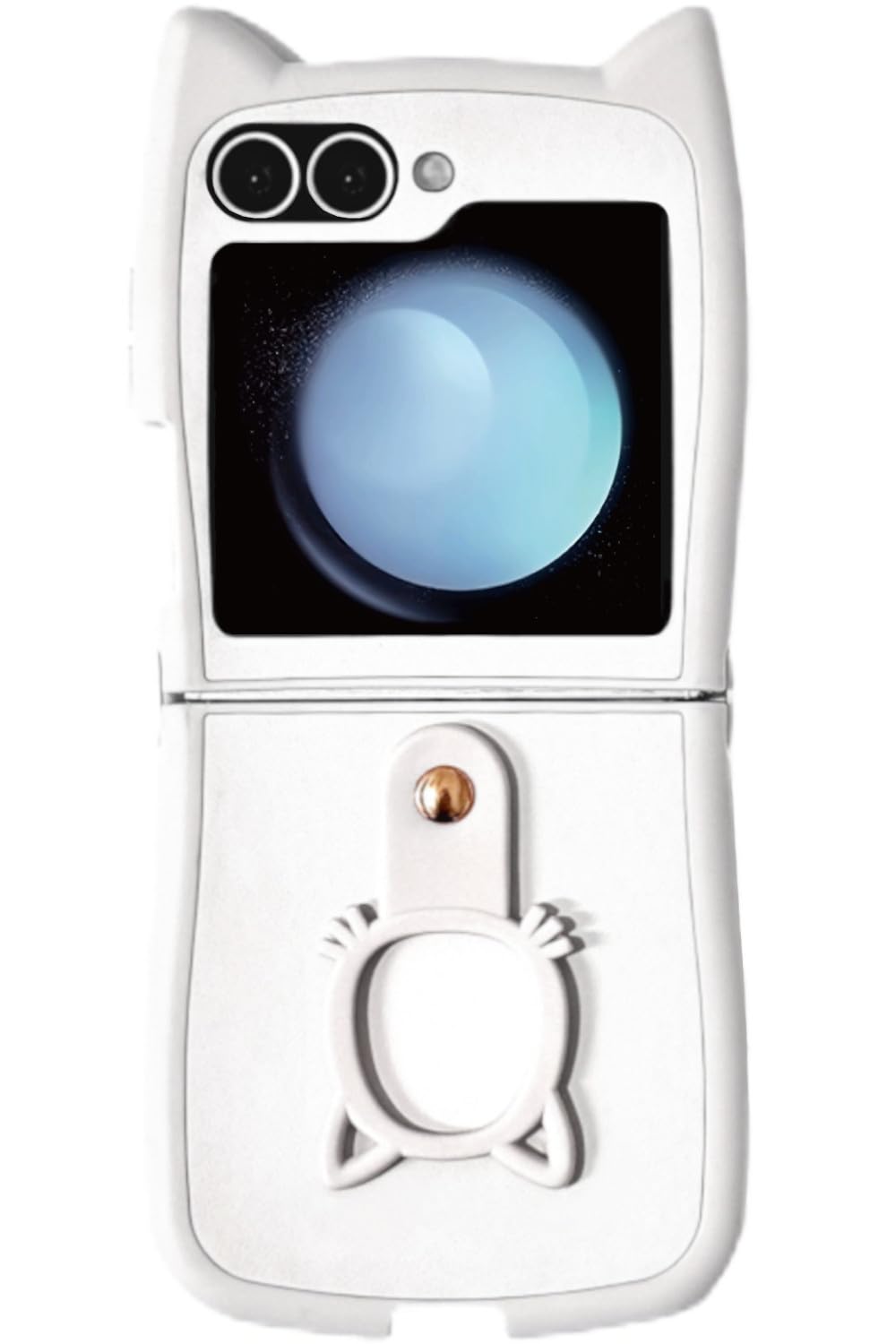 Amazon.co.jp: 猫耳 リング galaxy z flip6 flip5 ケース 白 ねこ