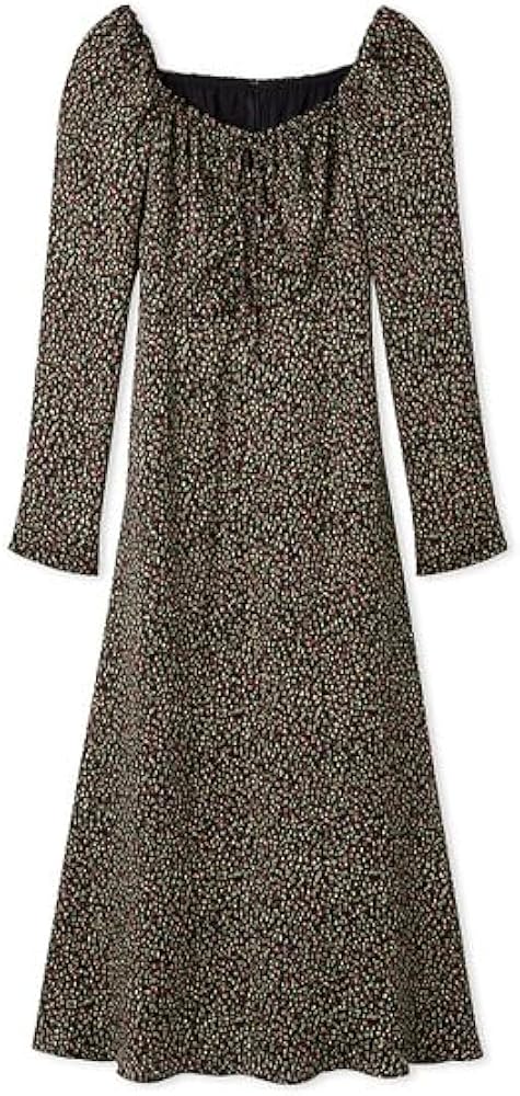 Amazon.co.jp: [フレイ アイディー] クレープサテンプリントワンピース