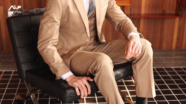 WULFUL Men's 3 Piece Slim Fit Suit Set Two Button Blazer Jacket