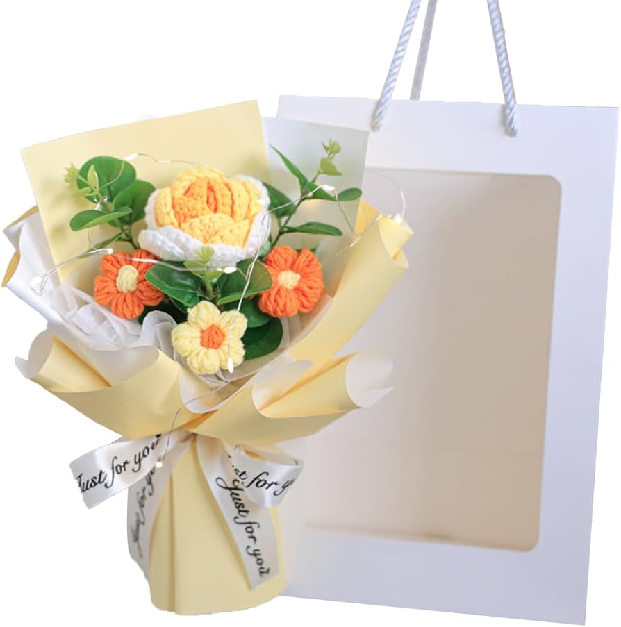 Amazon.co.jp: ニットフラワーブーケ ハンドメイド 枯れないお花束