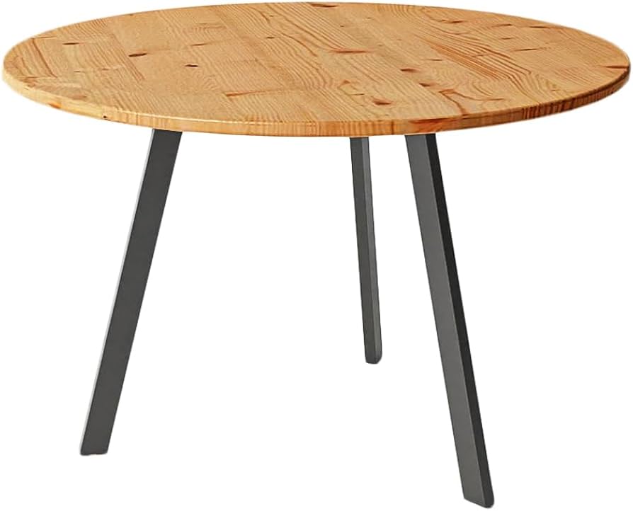 Amazon｜天然木のダイニングテーブル 丸テーブル 円 ラウンドテーブル