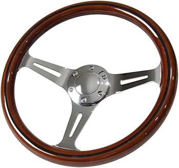 Amazon | ウッドステアリング クラシックタイプ クロームスポーク N35W