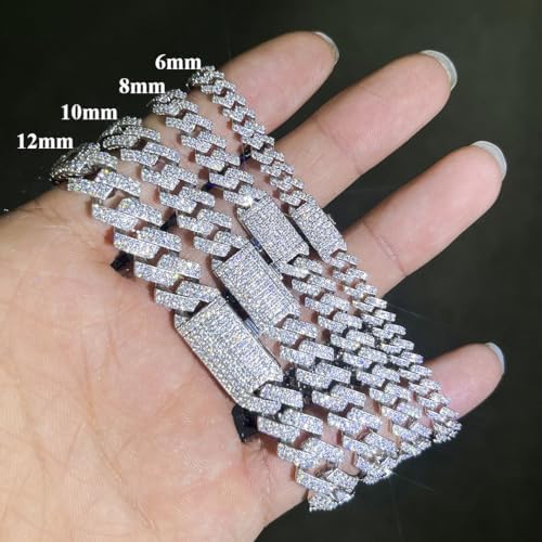 Amazon | LOEXZAH 幅6~12mm メンズモアッサナイトブレスレット 18K VVS