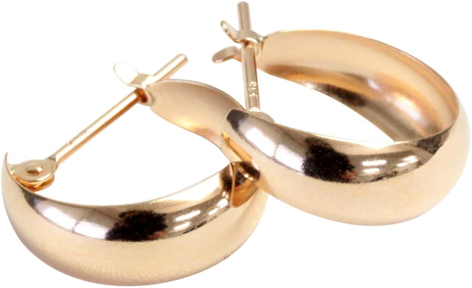 Amazon | 【ジュエリーエクセレンテ】K18 フープピアス 5mm×13mm
