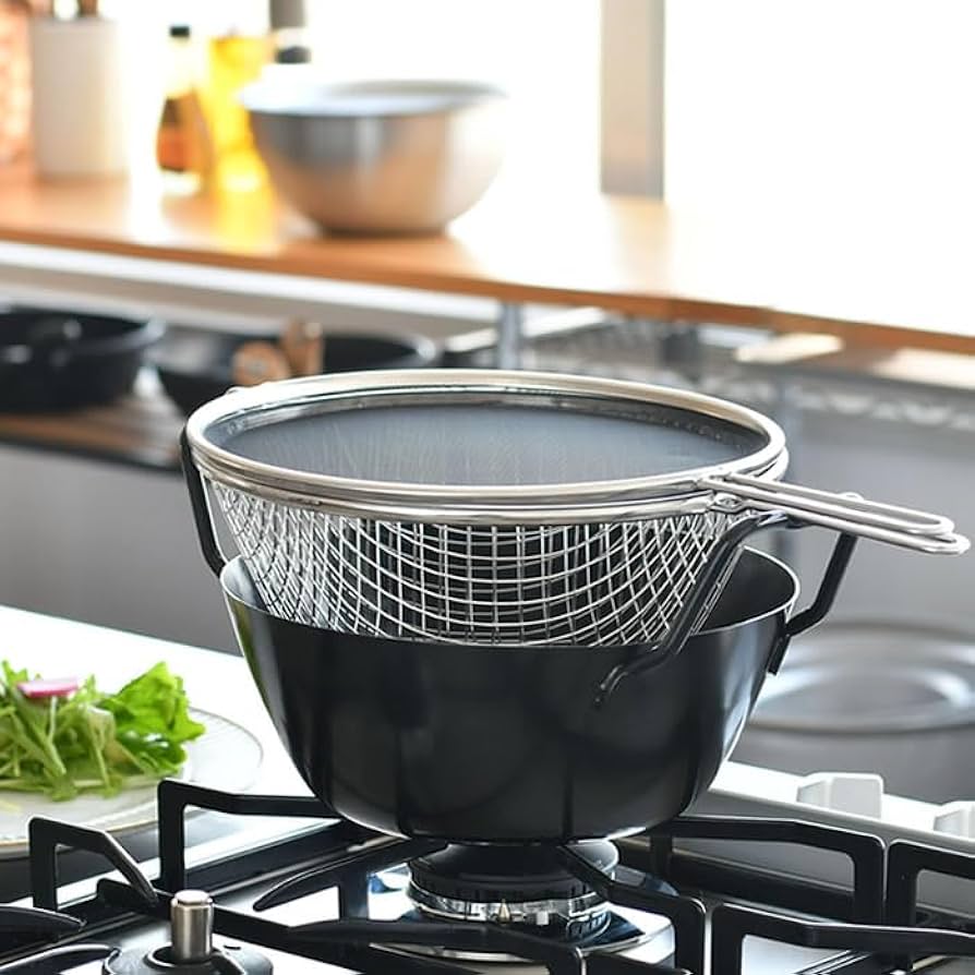 Amazon｜ラバーゼ 揚げ鍋 22cm 3点セット 有元葉子 油きり 網 油はね