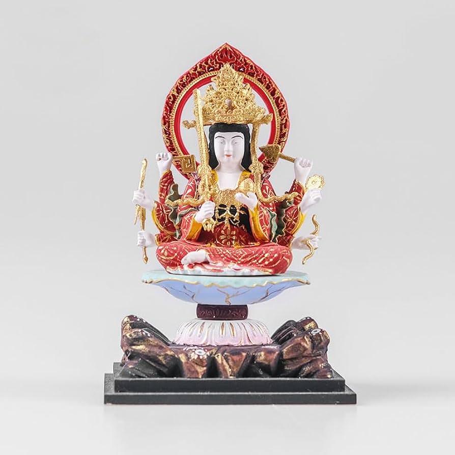 Amazon｜木彫り仏像【宇賀八臂弁財天（弁才天）】 柘植 ツゲ 金泥仕様