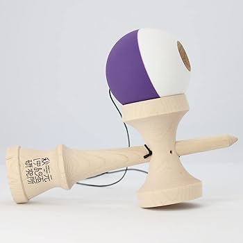 Amazon | けん玉職人が作るこだわりの けん玉 日本製 紫＆白 競技用