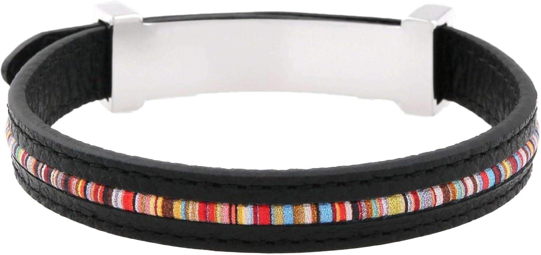 Amazon | [ポールスミス] シグネチャーストライプ レザーブレスレット