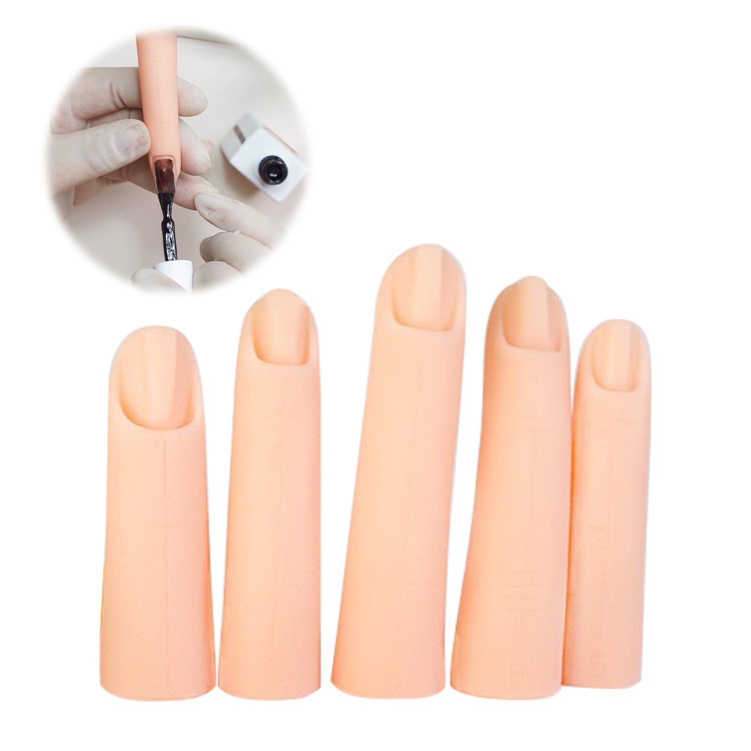 Amazon.co.jp: ADOFUNネイルアート練習用ハンド シリコン練習爪指 5個
