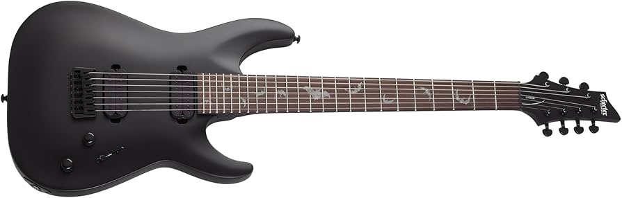 Amazon.com: Schecter Damien-7 SBK Electric Guitar - Satin Black