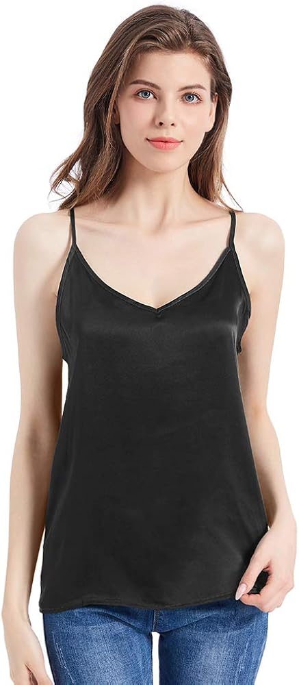 Mommesilk Silk Camisole for Women Cami Tank Tops Soft 100 Pure