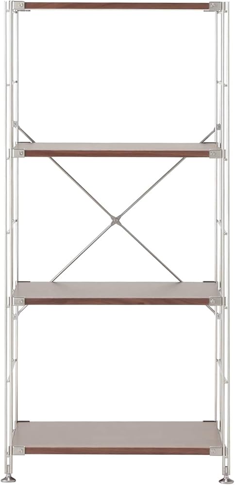 Amazon｜無印良品 ステンレスユニットシェルフ ウォールナット材棚