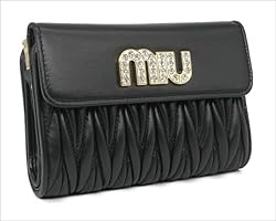 Amazon | ［ミュウミュウ］ ミュウ クリスタル マテラッセレザー 財布