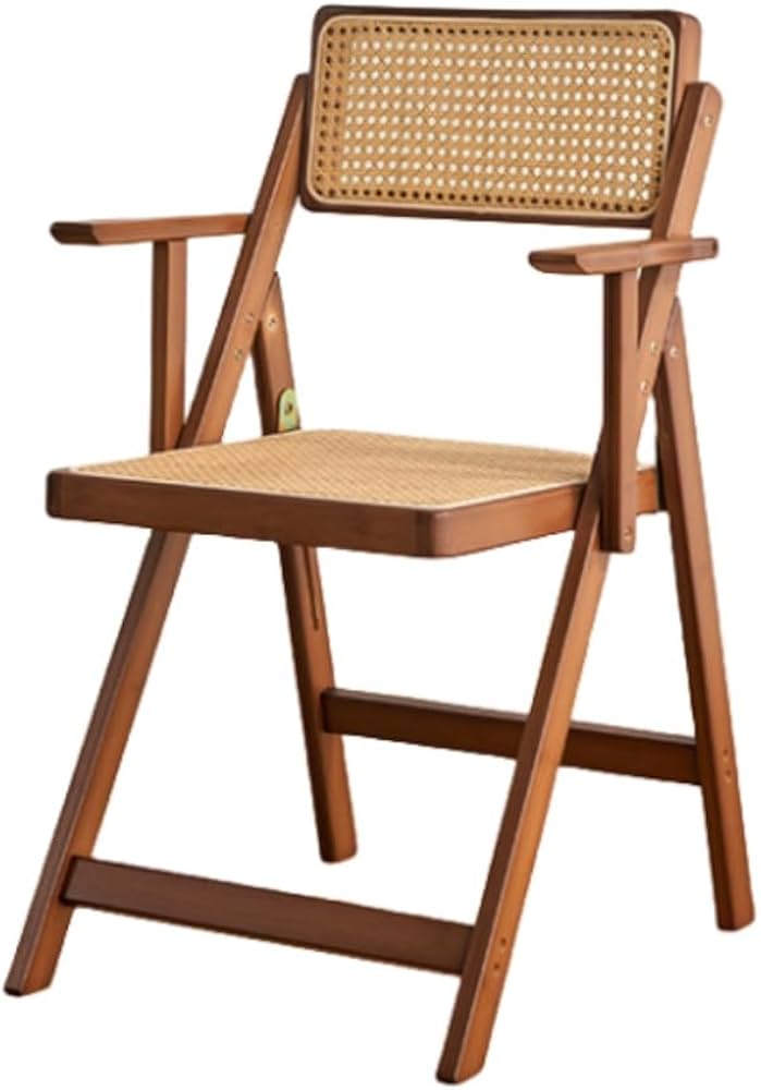 Amazon｜Aeroor木製 椅子 背もたれ付き、軽量 籐製 折りたたみ椅子
