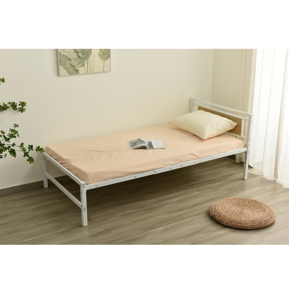 Amazon｜パイプベッド シングル ベッド 宮 三段階高さ調整可 スチール