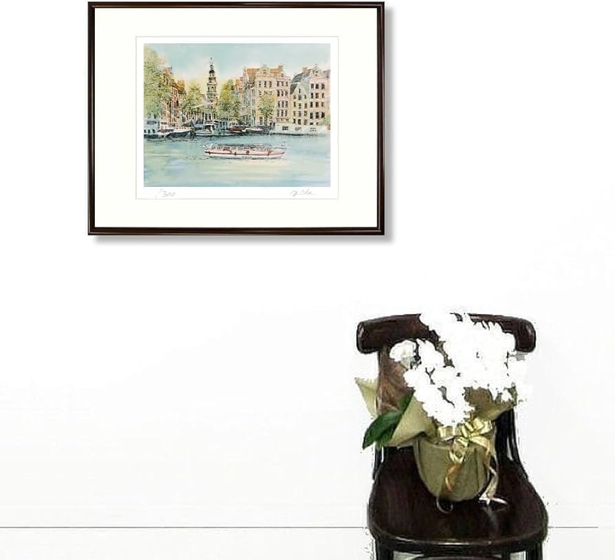 Amazon｜織田義郎 アムステルダムIX ブラウン エッチング＋手彩色 版画