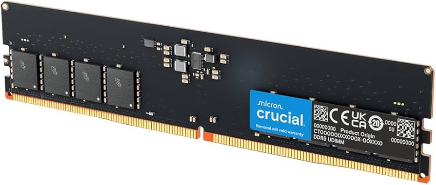 Crucial 64GB DDR5 RAM, 5600MHz (or 5200MHz or 4800MHz) Desktop