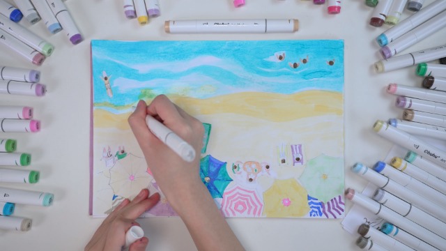 Amazon | Ohuhu イラストマーカー 200色201本 太細両端 プロ愛用