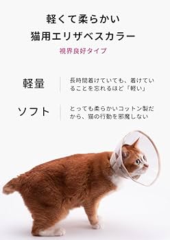 Amazon | ぽぽねこ 軽くて柔らかい猫用エリザベスカラー 視界良好