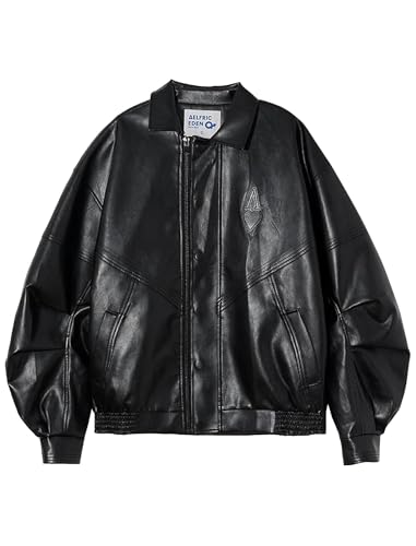 Aelfric Eden Womens Faux Leather Jacket Y2k Motorcycle Bomber