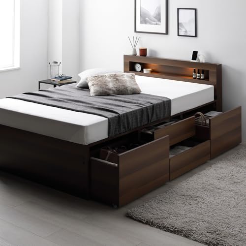 ベッド 収納付き シングル 収納 大容量 照明付き」の人気商品一覧