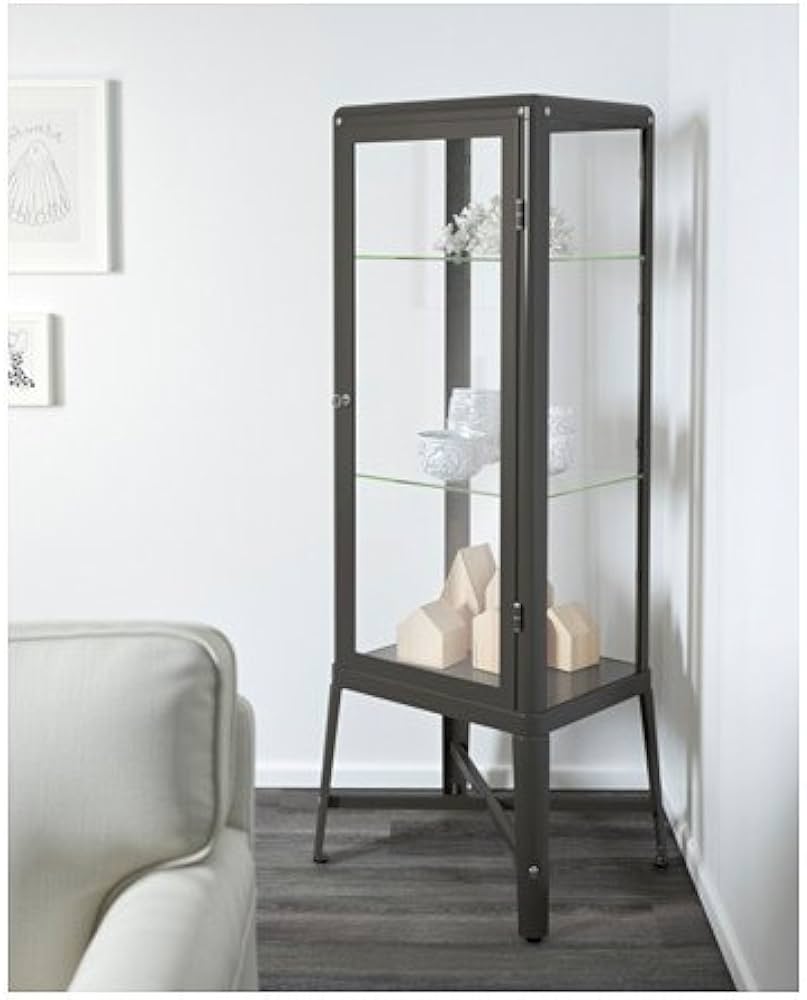 Amazon｜IKEA(イケア) FABRIK?R ガラス扉キャビネット, ダークグレー