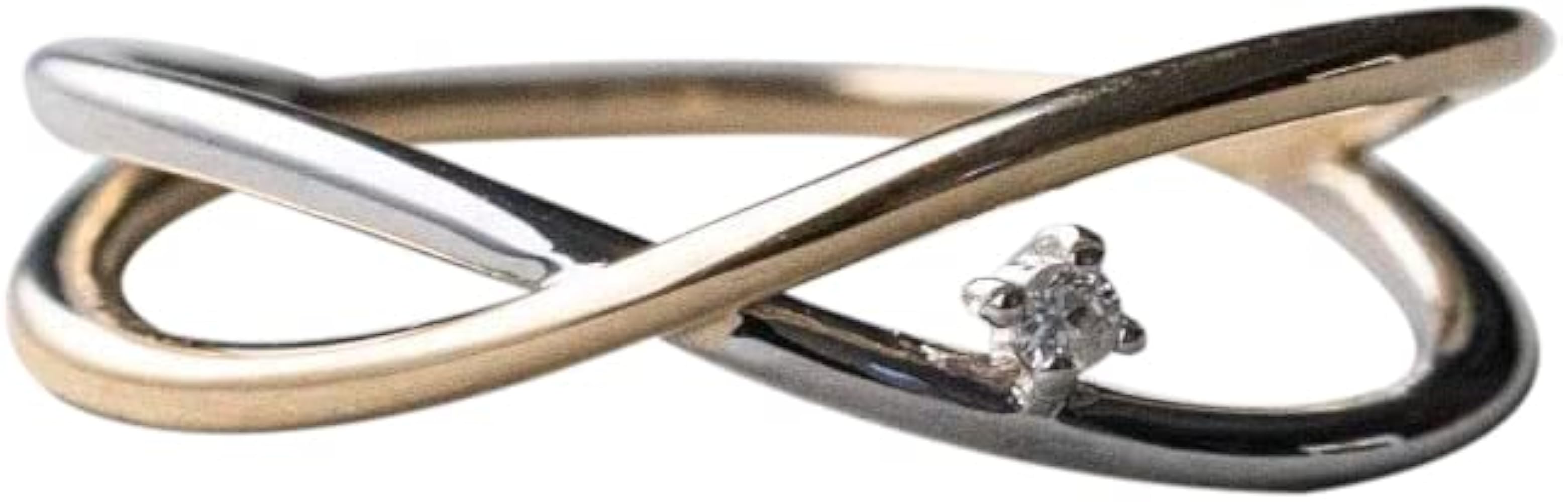 Amazon | (エテ) ete K10YG バイカラー ダイヤモンド ピンキーリング