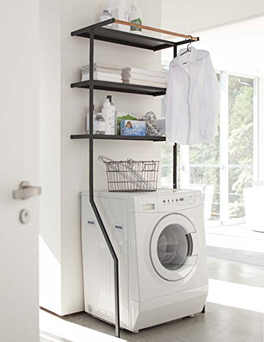 Amazon｜山崎実業 立て掛け ランドリーシェルフ タワー tower ブラック