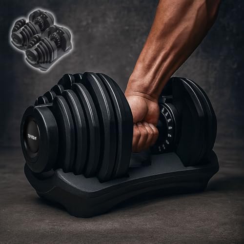 TOPFILM 可変式ダンベル 5kg~26kg 24段階調節 ② TOP FILM ダンベル 可変式