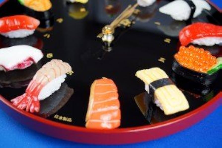 Amazon.co.jp: 寿司時計 インテリア 食品サンプル 掛け時計 置き時計用
