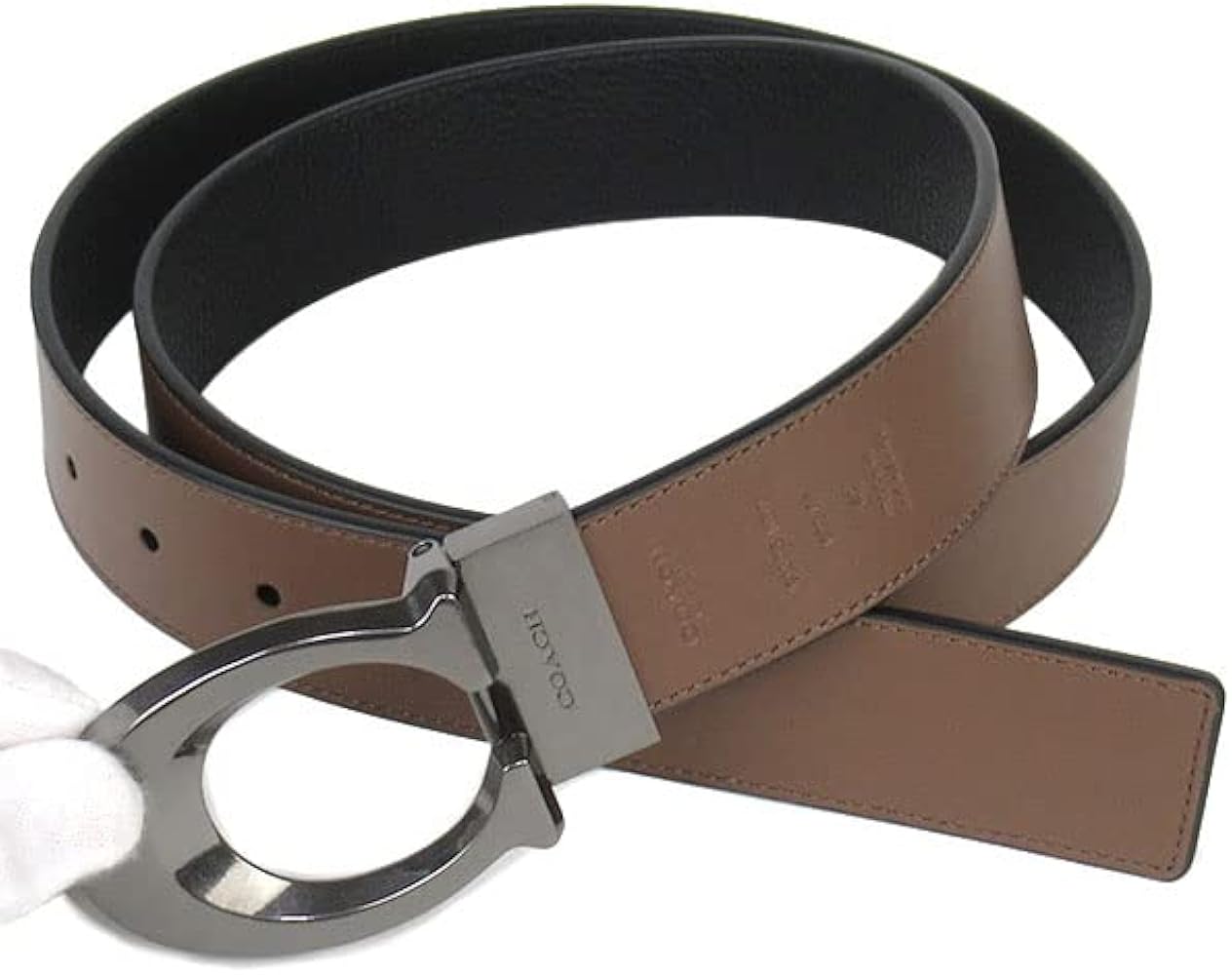 Amazon | [コーチ] ベルト メンズ リバーシブル ベルトカット可能