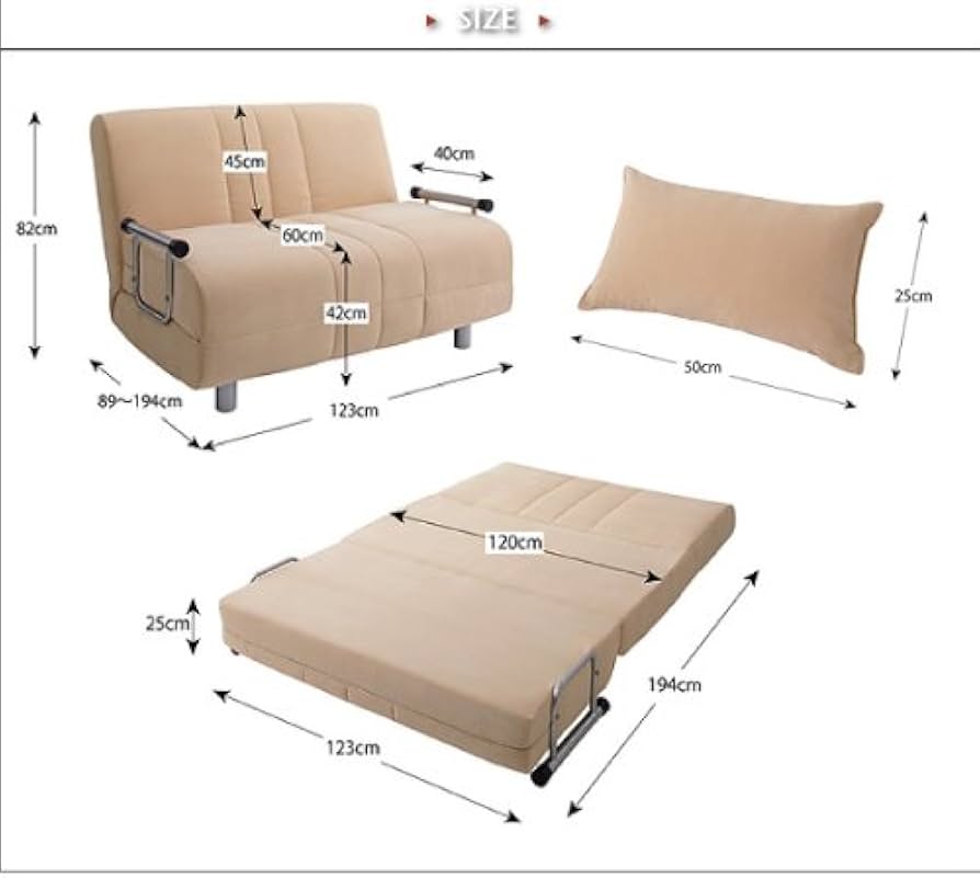 Amazon｜カウチソファベッド 【セミダブルサイズ】 アイボリー｜ソファ