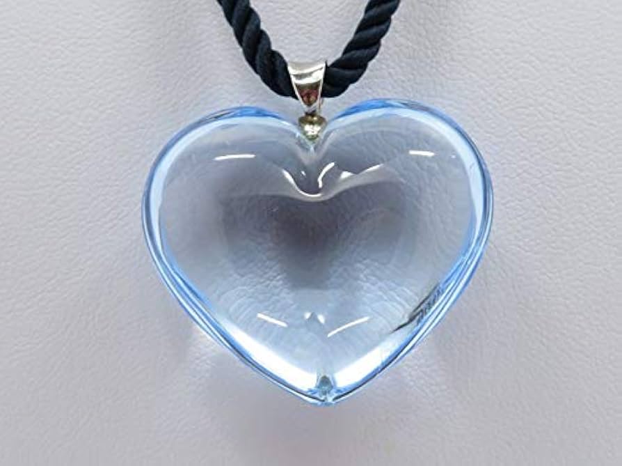 Amazon.co.jp: バカラ ネックレス ○ ロマンス ハート 丸 ライトブルー