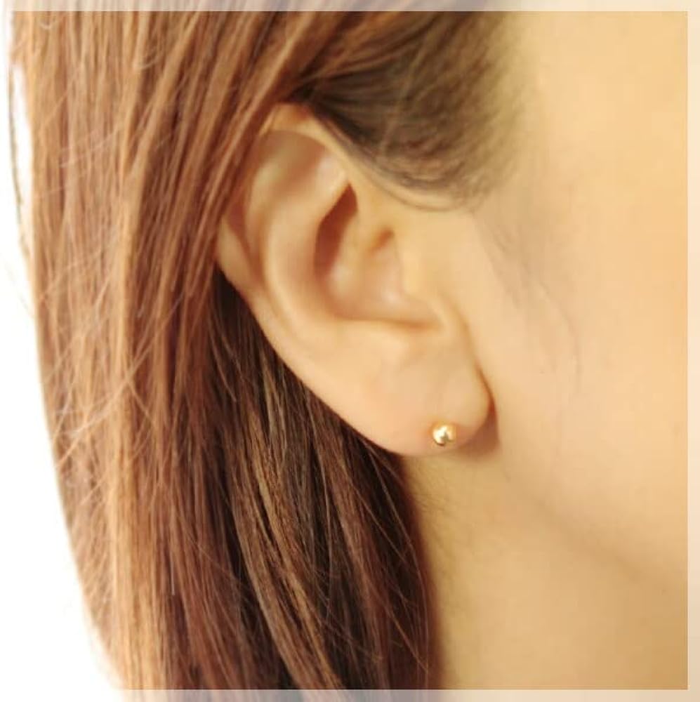 Amazon | セカンドピアス 丸玉4mm 軸太ポスト0.9mm ニッケルフリー