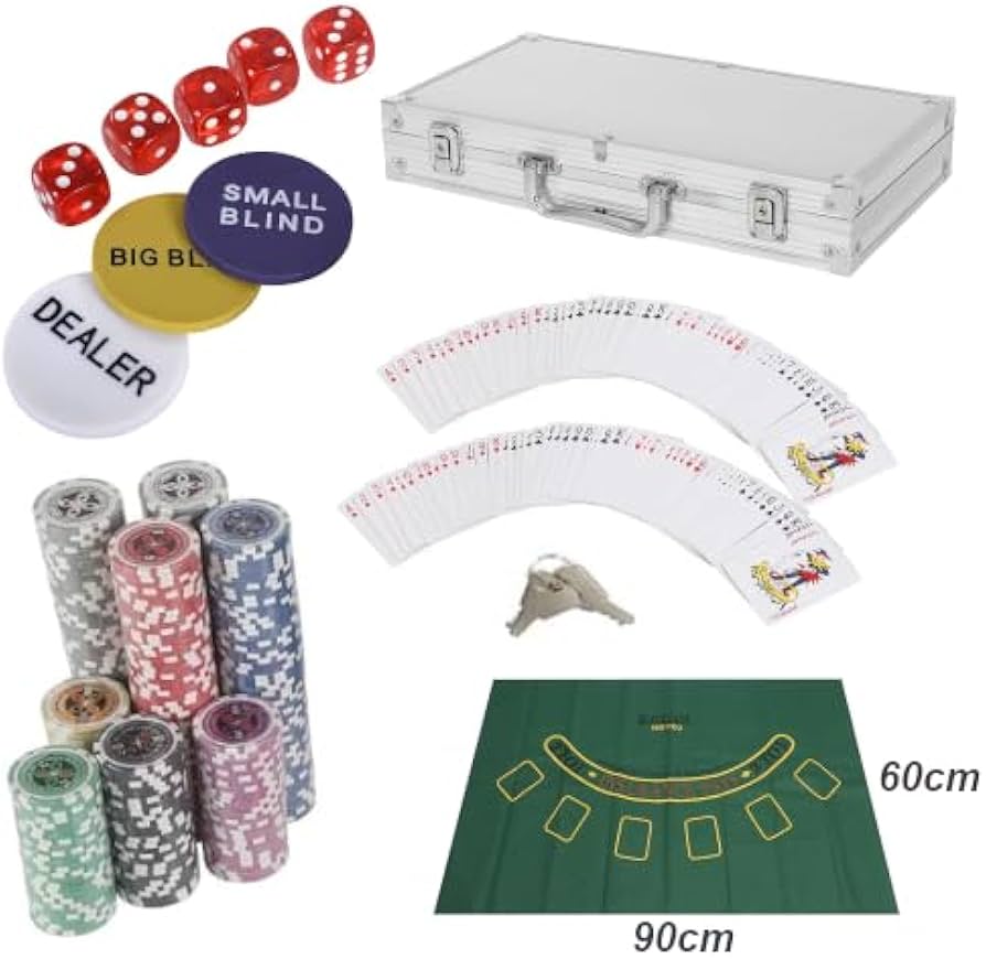 Amazon | BJマット付きカジノセット カジノチップ300枚 数字入り